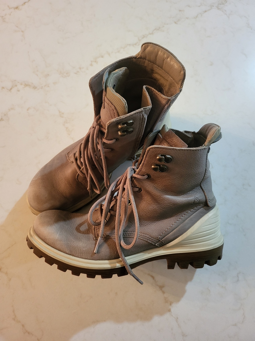 ECCO Tred Tray Women's Waterproof High Ankle Boots In Moon Rock (Taupe)